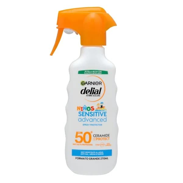 Spray protector solar SPF50+ Niños Sensitive Advanced Garnier Delial 270 ml. - 0.27 l - Imagen del producto en Findit