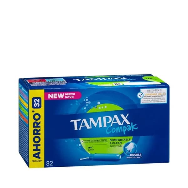 Tampones super Tampax Compak con aplicador - 31.94 ud - Imagen del producto en Findit