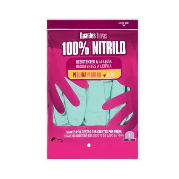 Guantes 100% nitrilo Bosque Verde talla pequeña - 2 ud - Imagen del producto en Findit