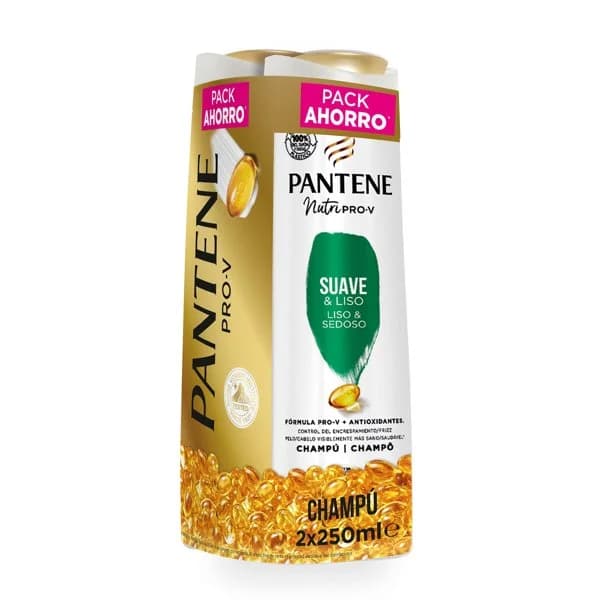Champú suave y liso pack Pantene botella 2 x 250 ml - 0.5 l - Imagen del producto en Findit