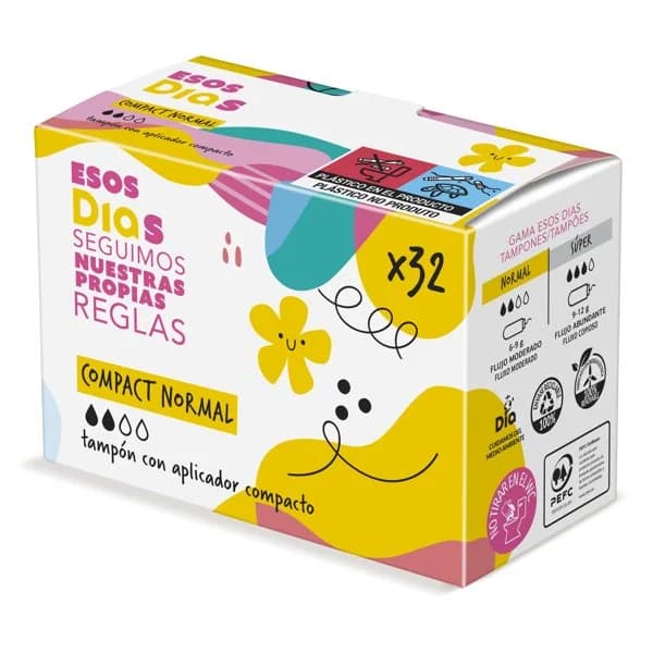 Tampón con aplicador compact normal Esos Dias caja 32 unidades - 32.5 ud - Imagen del producto en Findit