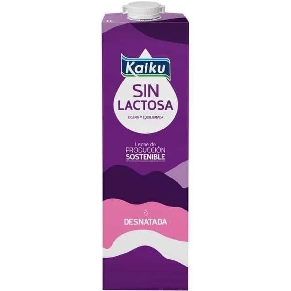Leche desnatada sin lactosa KAIKU, brik 1 litro - 1 l - Imagen del producto en Findit