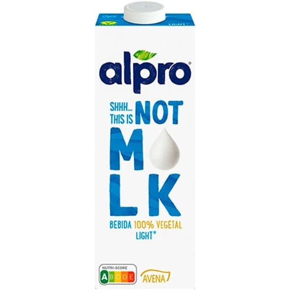 Bebida vegetal de avena light ALPRO NOT M*LK, brik 1 litro - 1 ud - Imagen del producto en Findit