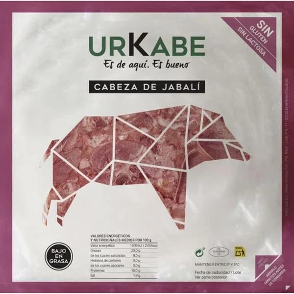 Cabeza de cerdo URKABE, sobre 200 g - 0.2 kg - Imagen del producto en Findit
