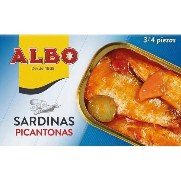 Sardina en salsa picantona ALBO, lata 120 g - 1 ud - Imagen del producto en Findit