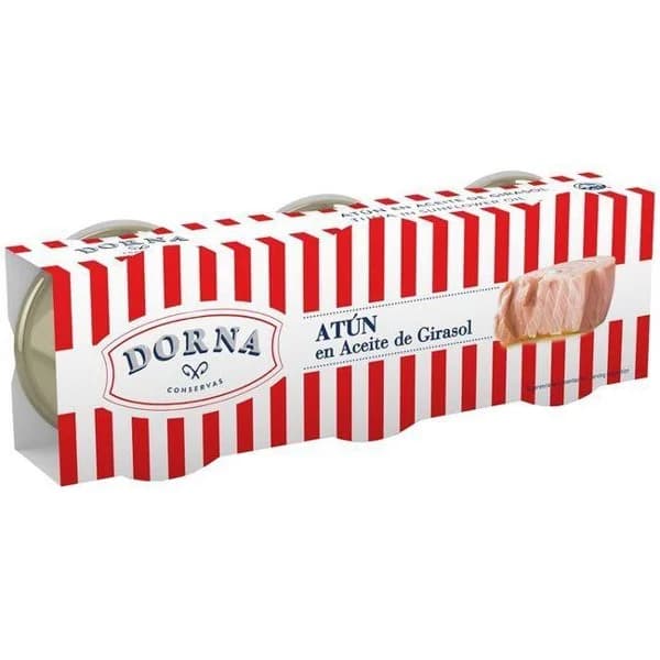 Atún en aceite de girasol DORNA, pack 3x80 g - 1 ud - Imagen del producto en Findit