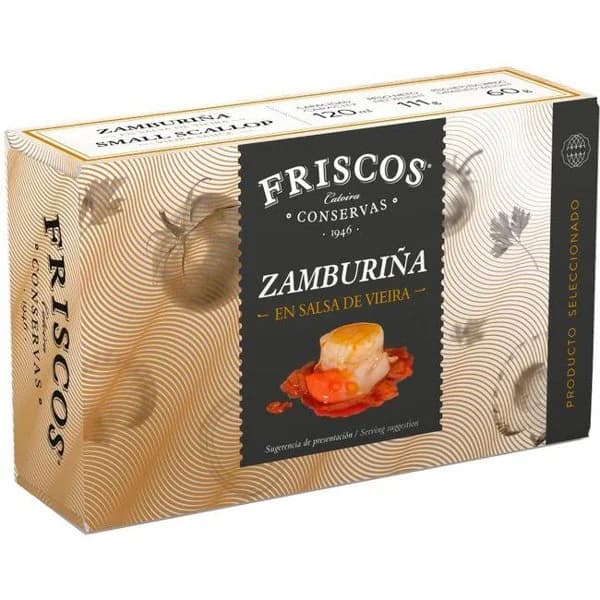 Zamburiñas en salsa vieira FRISCOS, lata 111 g - 1 ud - Imagen del producto en Findit