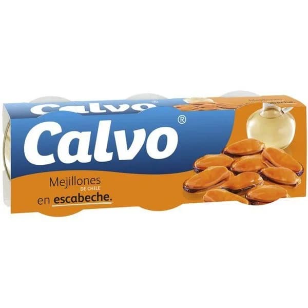 Mejillón chileno en escabeche CALVO, pack 3x80 g - 1 ud - Imagen del producto en Findit