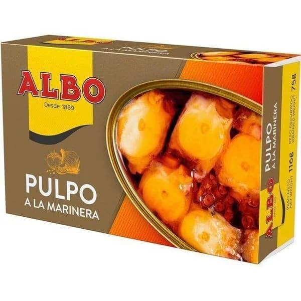 Pulpo a la marinera ALBO, lata 120 g - 1 ud - Imagen del producto en Findit