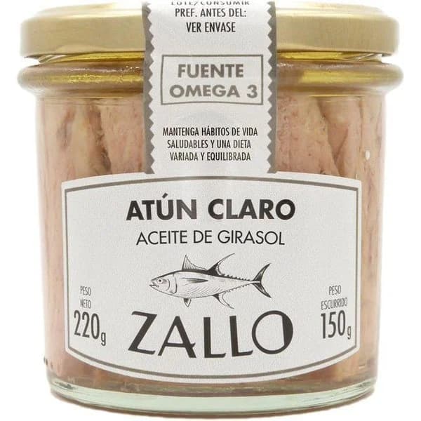 Atún claro en aceite de girasol ZALLO, frasco 220 g - 1 ud - Imagen del producto en Findit