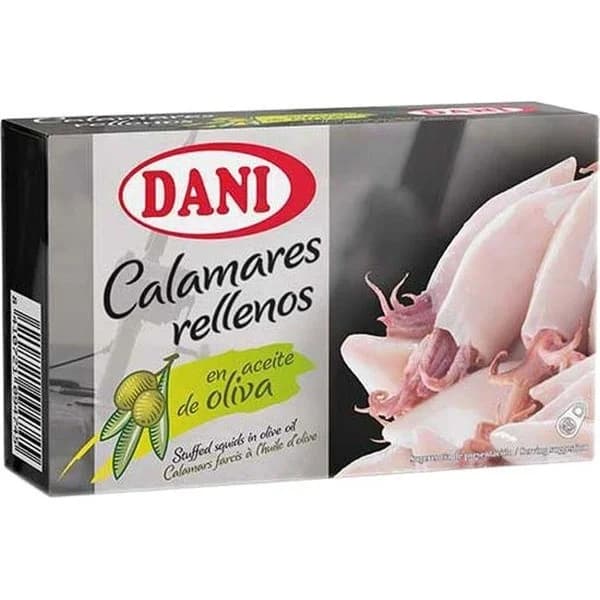 Calamar relleno en aceite de oliva DANI, lata 106 g - 1 ud - Imagen del producto en Findit
