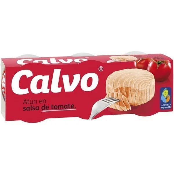 Atún con tomate CALVO, pack 3x80 g - 1 ud - Imagen del producto en Findit