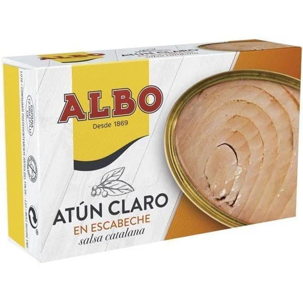 Atún claro en salsa catalana ALBO, lata 112 g - 1 ud - Imagen del producto en Findit