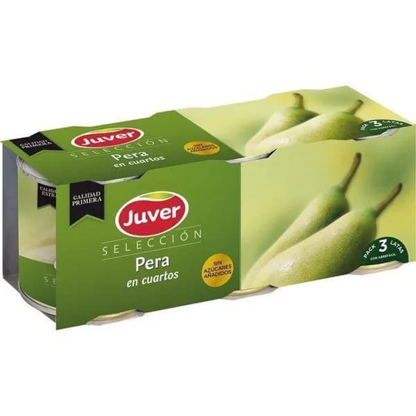 Pera en cuartos JUVER, pack 3x225 g - 1 ud - Imagen del producto en Findit