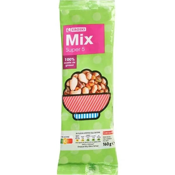 Mix super 5 EROSKI, bolsa 160 g - 1 ud - Imagen del producto en Findit