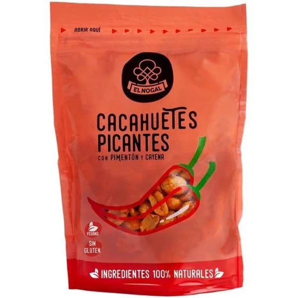 Cacahuete picante pimentón y cayena EL NOGAL, bolsa 125 g - 1 ud - Imagen del producto en Findit