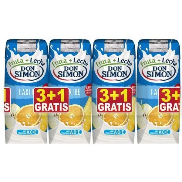 Lactozumo Caribe sin azúcar DON SIMON, pack 3+1x330 g - 1 ud - Imagen del producto en Findit