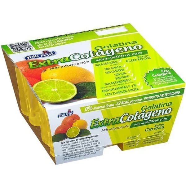 Gelatina de cítricos colágeno YELLIFRUT, pack 4x110 g - 1 ud - Imagen del producto en Findit