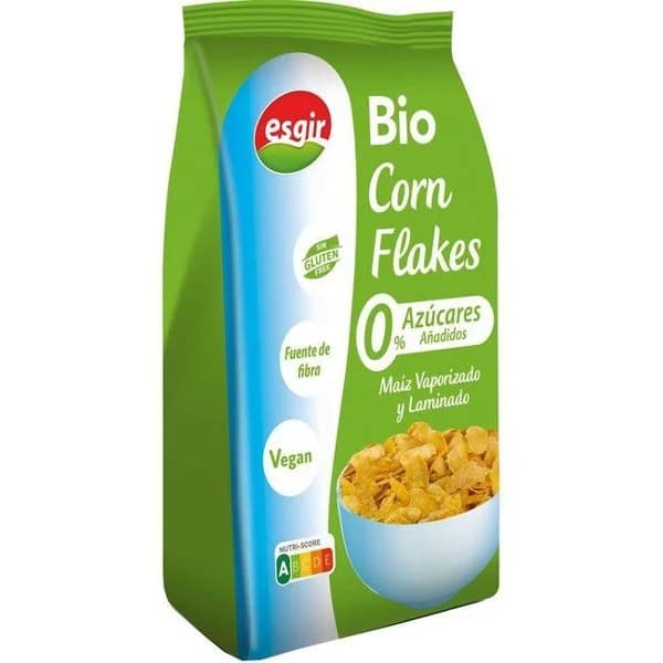 Corn flakes Bio sin azúcar sin gluten ESGIR, paquete 330 g - 1 ud - Imagen del producto en Findit