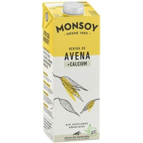 Bebida de avena con calcio MONSOY, brik 1 litro - 1 ud - Imagen del producto en Findit