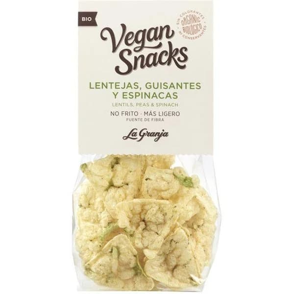 Vegan snack lenteja, guisantes y espinacas LA GRANJA, bolsa 40 g - 1 ud - Imagen del producto en Findit