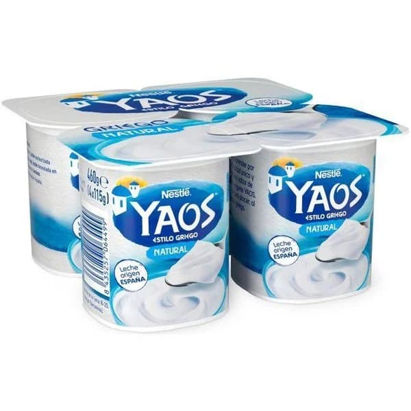 Yogur griego natural YAOS, pack 4x115 g - 1 ud - Imagen del producto en Findit
