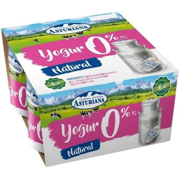 Yogur desnatado natural ASTURIANA, pack 4x125 g - 1 ud - Imagen del producto en Findit