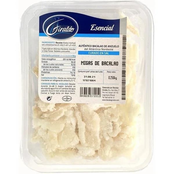 Migas de bacalao salado GIRALDO Esencial, bandeja 250 g - 1 ud - Imagen del producto en Findit