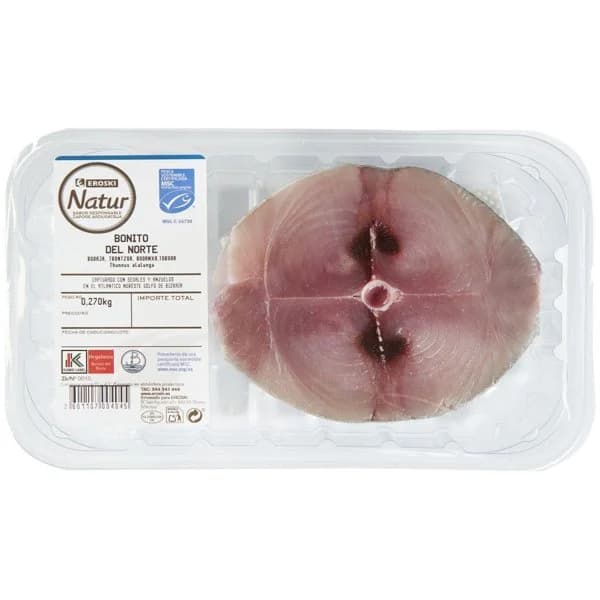Rodaja de bonito EROSKI NATUR EUSKO LABEL, bandeja aprox. 400 g - 0.4 kg - Imagen del producto en Findit