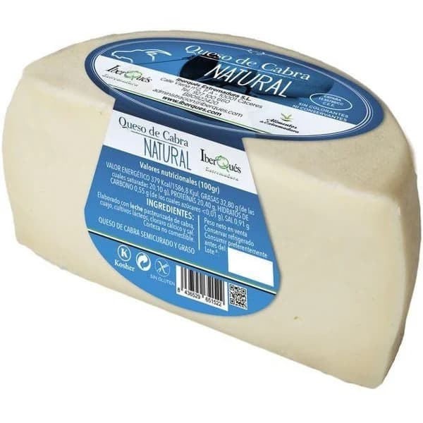 Queso de cabra natural IBERQUES, cuña 450 g - 1 ud - Imagen del producto en Findit