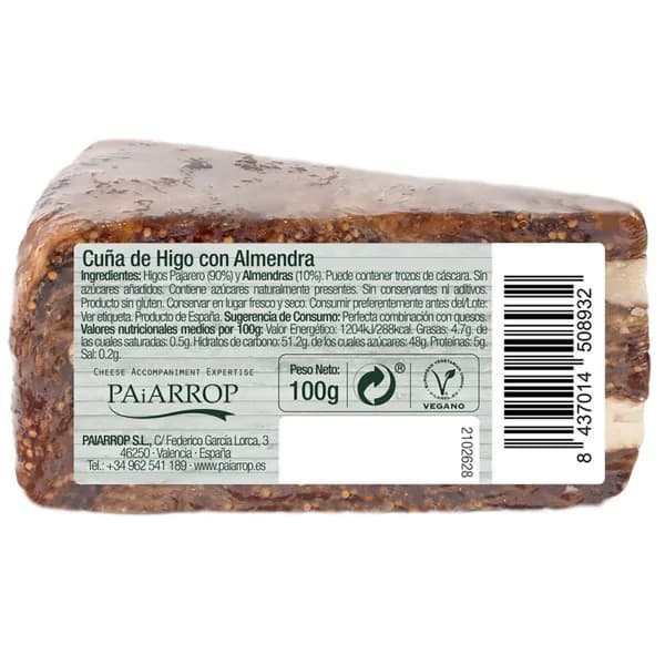 Higo con almendras, maridaje quesos PAIARROP, cuña 100 g - 1 ud - Imagen del producto en Findit