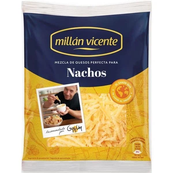 Queso rallado especial nachos, tacos MILLAN VICENTE, bolsa 140 g - 1 ud - Imagen del producto en Findit
