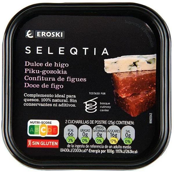 Dulce de higo Eroski SELEQTIA, tarrina 200 g - 1 ud - Imagen del producto en Findit