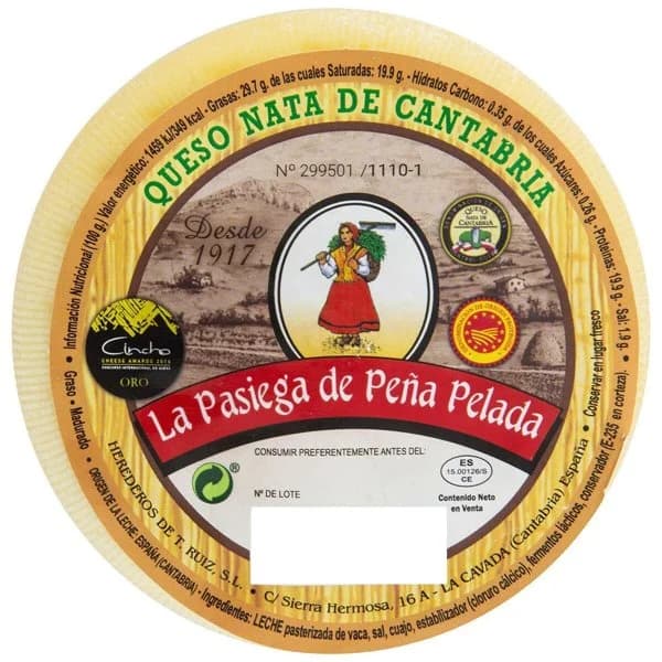 Queso nata Cantabria DOP P. PEÑA PELADA, al corte, compra mínima 250 g - 1 ud - Imagen del producto en Findit
