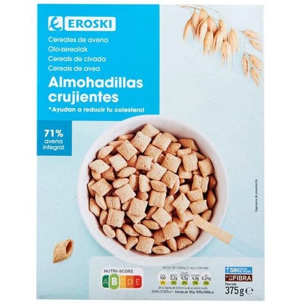 Almohadillas de avena EROSKI, caja 375 g - 1 ud - Imagen del producto en Findit