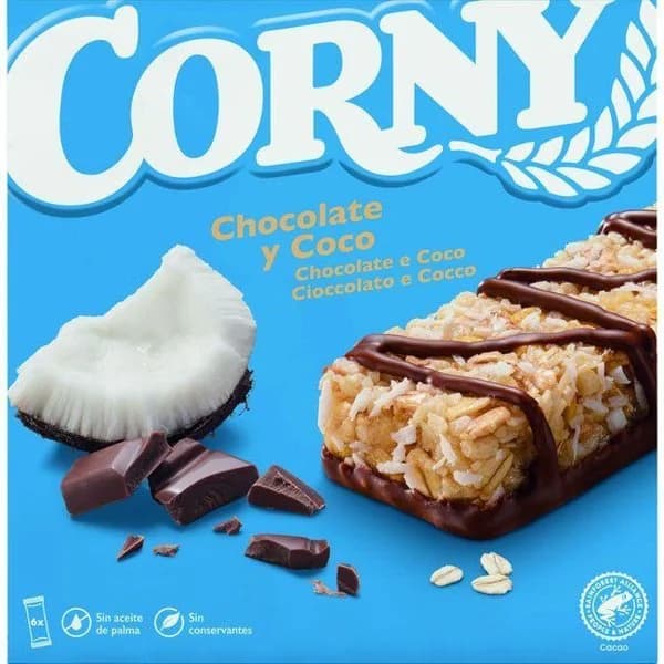 Barrita de chocolate y coco CORNY, caja 150 g - 1 ud - Imagen del producto en Findit