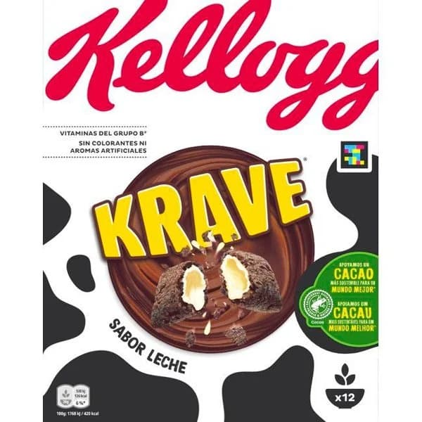 Cereales rellenos sabor leche KRAVE, caja 375 g - 1 ud - Imagen del producto en Findit
