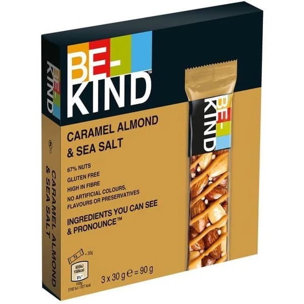 Barrita de caramel almond BEKIND, pack 3x30 g - 1 ud - Imagen del producto en Findit