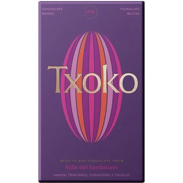 Chocolate negro 67% cacao TXOKO, tableta 70 g - 1 ud - Imagen del producto en Findit