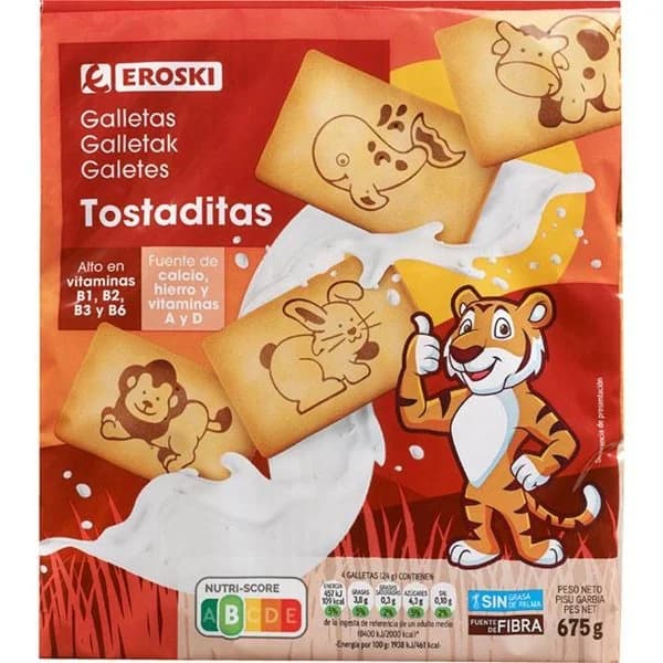 Galletas tostaditas EROSKI, pack 3x225 g - 1 ud - Imagen del producto en Findit