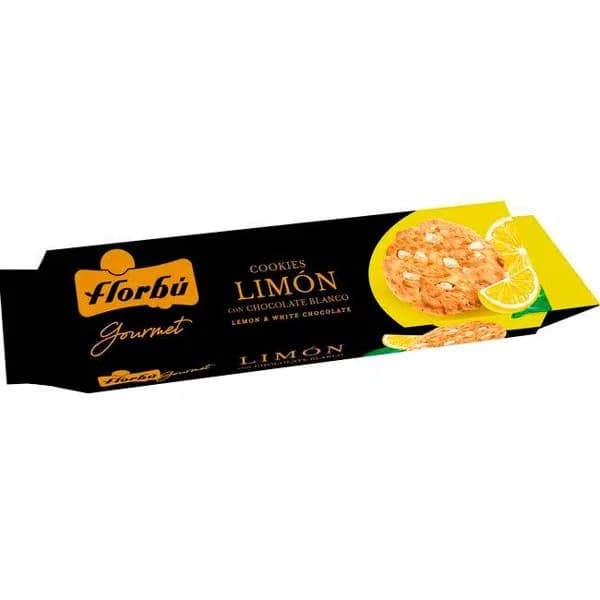 Galletas de limón con chocolate blanco FLORBÚ, paquete 120 g - 1 ud - Imagen del producto en Findit