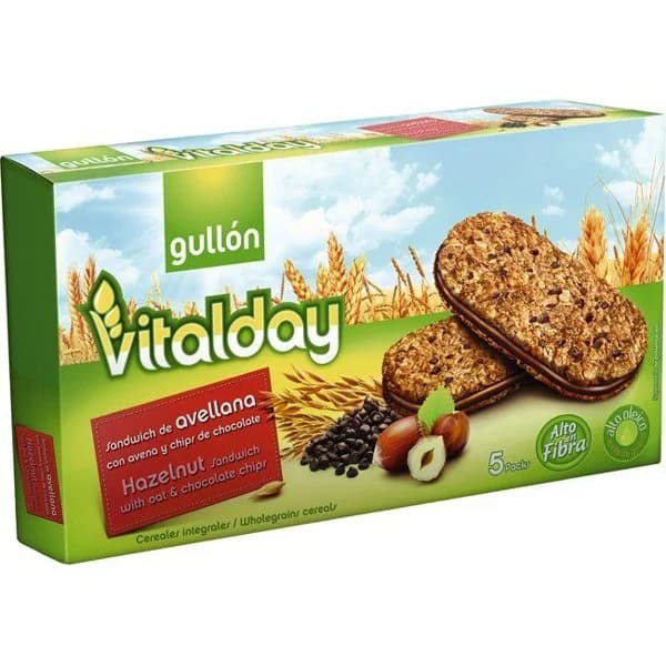 Galleta sandwich sabor avellana GULLÓN VITALDAY, caja 220 g - 1 ud - Imagen del producto en Findit