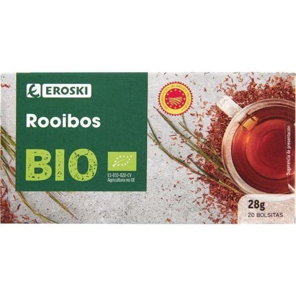 Rooibos EROSKI BIO, caja 20 sobres - 20 ud - Imagen del producto en Findit