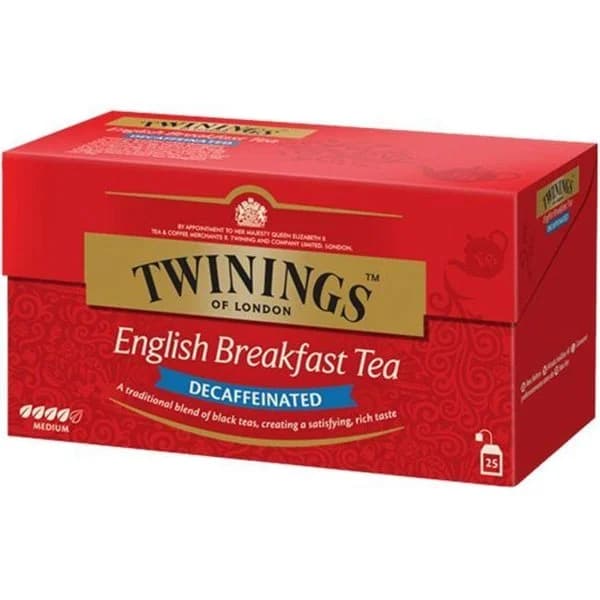 Té English Breakfast descafeinado TWININGS, caja 25 sobres - 1 ud - Imagen del producto en Findit