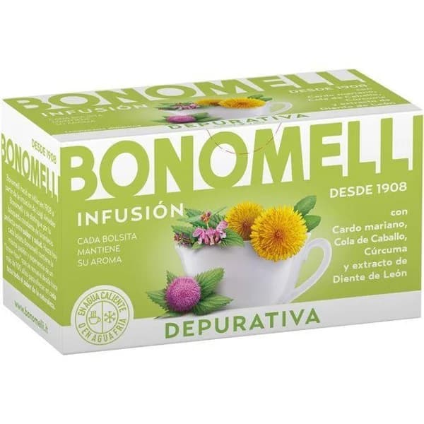 Infusión depurativa BONOMELLI, caja 16 sobres - 16 ud - Imagen del producto en Findit