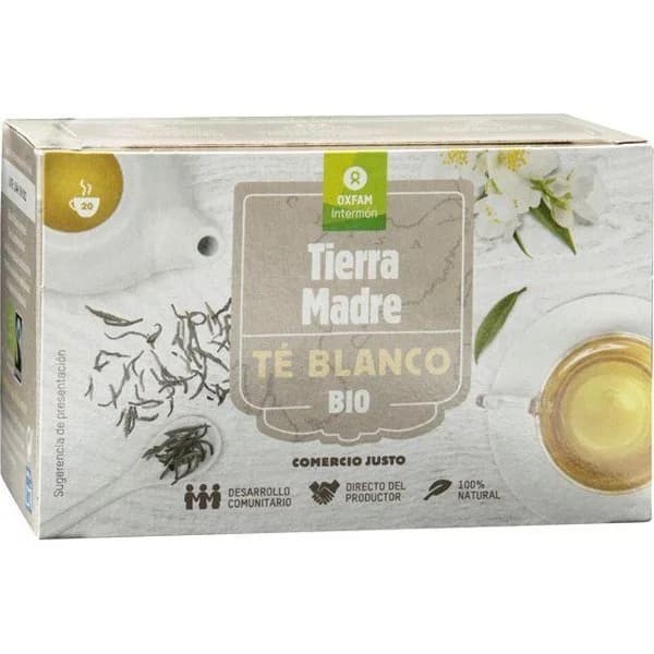 Té blanco bio INTERMÓN OXFAM, caja 20 sobres - 1 ud - Imagen del producto en Findit