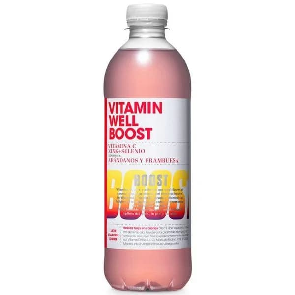 Agua vitaminada arándanos-frambuesa VITAMIN WELL, botella 50 cl - 1 ud - Imagen del producto en Findit