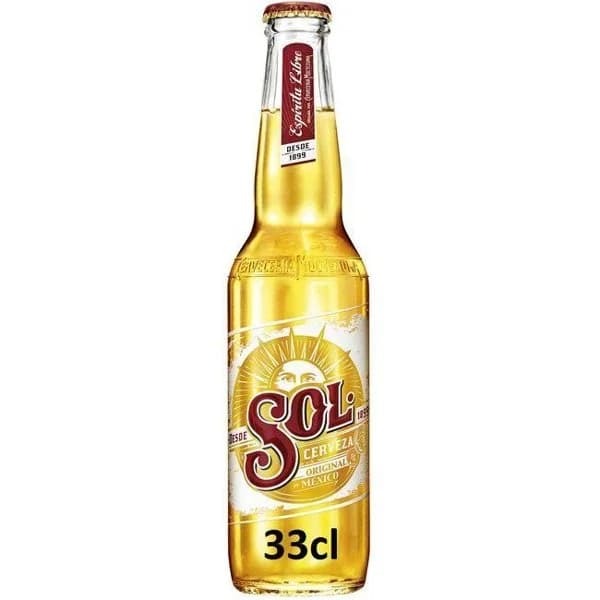 Cerveza mexicana SOL, botellín 33 cl - 1 ud - Imagen del producto en Findit