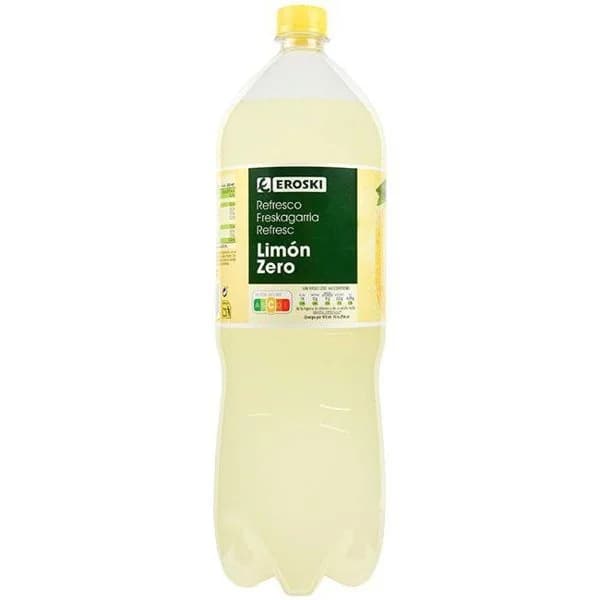 Refresco de limón Zero EROSKI, botella 2 litros - 1 ud - Imagen del producto en Findit