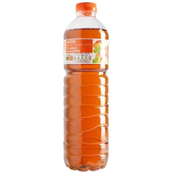 Refresco de té al melocotón EROSKI, botella 1,5 litros - 1 ud - Imagen del producto en Findit